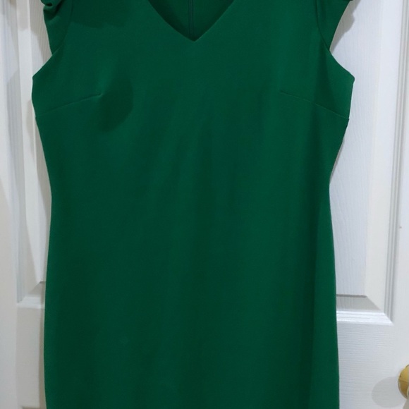EnFocus Dress WM. Deep Green Stretchy Casual Classic#Puff Sleeves# Size 12. L. - Picture 5 of 15